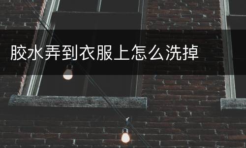 胶水弄到衣服上怎么洗掉