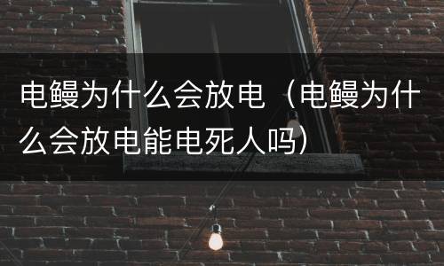 电鳗为什么会放电（电鳗为什么会放电能电死人吗）