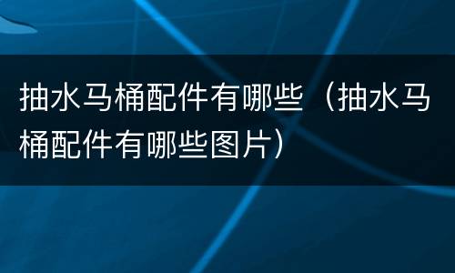 抽水马桶配件有哪些（抽水马桶配件有哪些图片）
