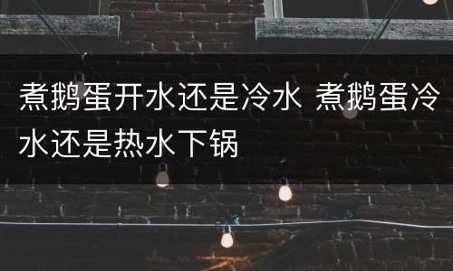煮鹅蛋开水还是冷水 煮鹅蛋冷水还是热水下锅