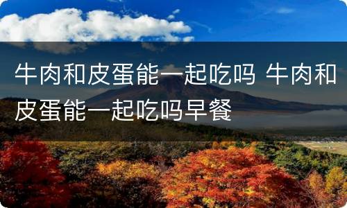 牛肉和皮蛋能一起吃吗 牛肉和皮蛋能一起吃吗早餐