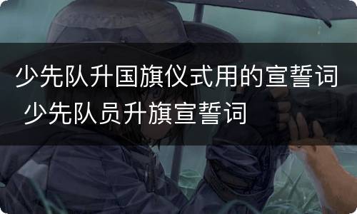 少先队升国旗仪式用的宣誓词 少先队员升旗宣誓词