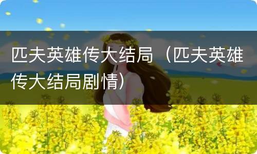 匹夫英雄传大结局（匹夫英雄传大结局剧情）