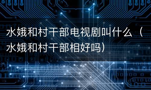 水娥和村干部电视剧叫什么（水娥和村干部相好吗）