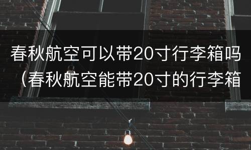 春秋航空可以带20寸行李箱吗（春秋航空能带20寸的行李箱吗）