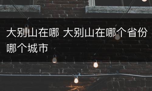 大别山在哪 大别山在哪个省份哪个城市