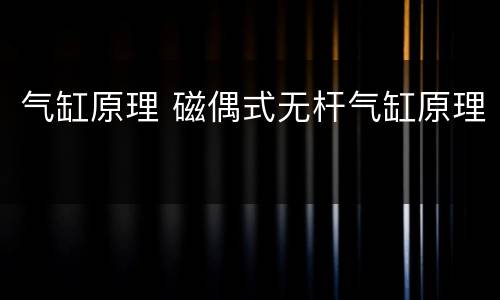 气缸原理 磁偶式无杆气缸原理