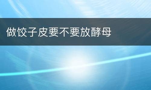 做饺子皮要不要放酵母