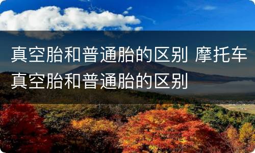 真空胎和普通胎的区别 摩托车真空胎和普通胎的区别