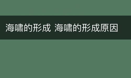 海啸的形成 海啸的形成原因