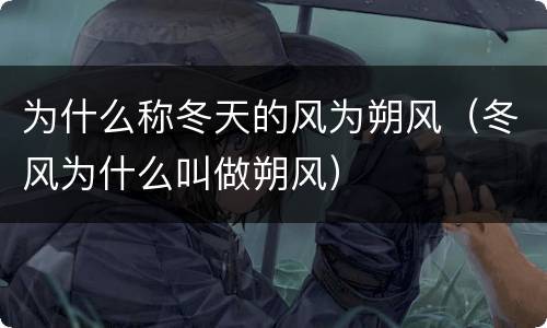 为什么称冬天的风为朔风（冬风为什么叫做朔风）