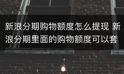 新浪分期购物额度怎么提现 新浪分期里面的购物额度可以套出来吗