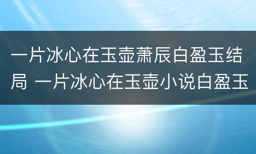 一片冰心在玉壶萧辰白盈玉结局 一片冰心在玉壶小说白盈玉结局