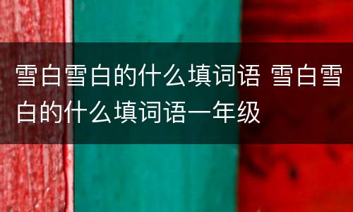 雪白雪白的什么填词语 雪白雪白的什么填词语一年级