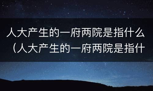 人大产生的一府两院是指什么（人大产生的一府两院是指什么?）