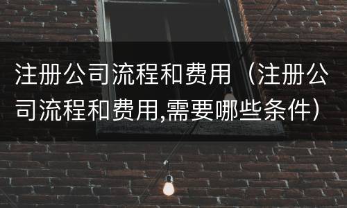 注册公司流程和费用（注册公司流程和费用,需要哪些条件）