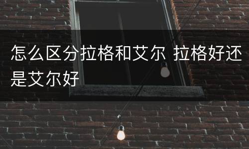 怎么区分拉格和艾尔 拉格好还是艾尔好