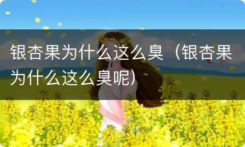 银杏果为什么这么臭（银杏果为什么这么臭呢）