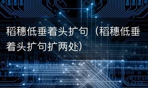 稻穗低垂着头扩句（稻穗低垂着头扩句扩两处）