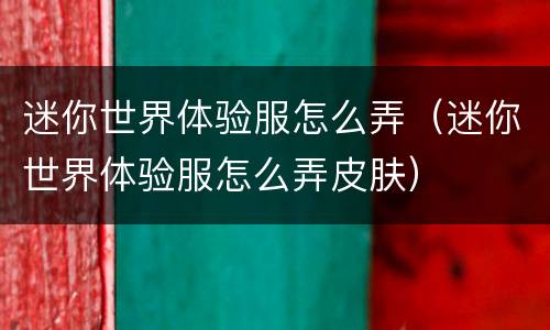 迷你世界体验服怎么弄（迷你世界体验服怎么弄皮肤）