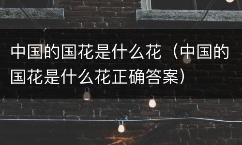 中国的国花是什么花（中国的国花是什么花正确答案）
