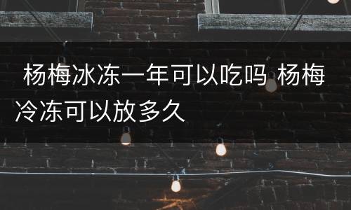  杨梅冰冻一年可以吃吗 杨梅冷冻可以放多久