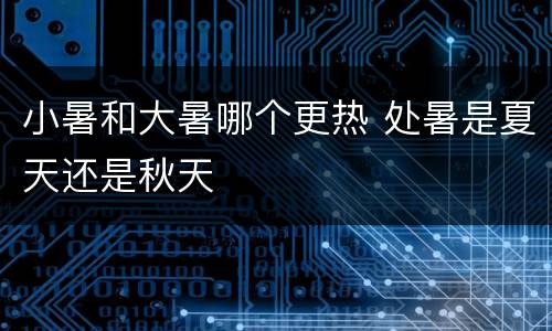 小暑和大暑哪个更热 处暑是夏天还是秋天