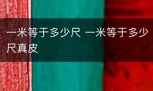 一米等于多少尺 一米等于多少尺真皮