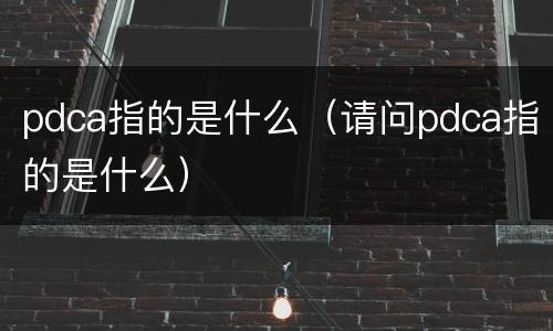 pdca指的是什么（请问pdca指的是什么）