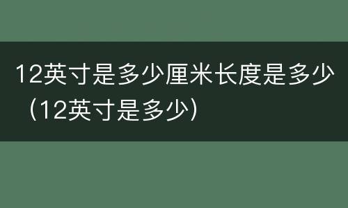 12英寸是多少厘米长度是多少（12英寸是多少）