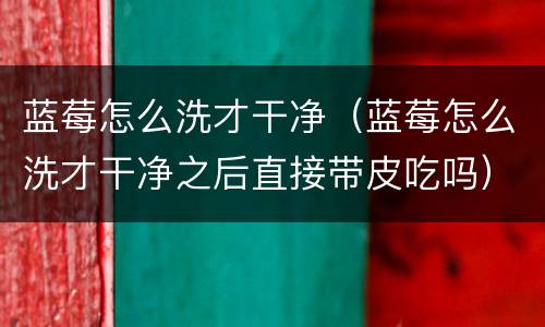 蓝莓怎么洗才干净（蓝莓怎么洗才干净之后直接带皮吃吗）