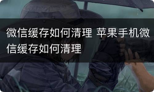 微信缓存如何清理 苹果手机微信缓存如何清理