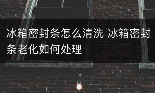 冰箱密封条怎么清洗 冰箱密封条老化如何处理