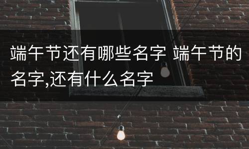 端午节还有哪些名字 端午节的名字,还有什么名字