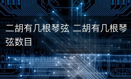 二胡有几根琴弦 二胡有几根琴弦数目