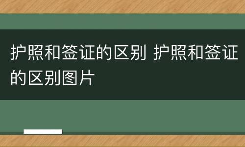 护照和签证的区别 护照和签证的区别图片