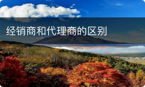 经销商和代理商的区别