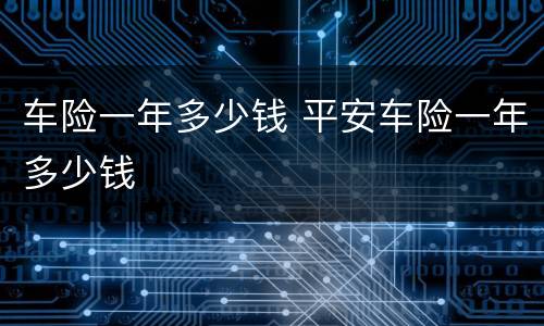 车险一年多少钱 平安车险一年多少钱