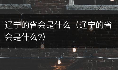 辽宁的省会是什么（辽宁的省会是什么?）