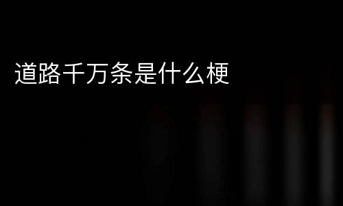 道路千万条是什么梗