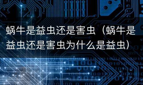 蜗牛是益虫还是害虫（蜗牛是益虫还是害虫为什么是益虫）