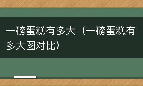 一磅蛋糕有多大（一磅蛋糕有多大图对比）