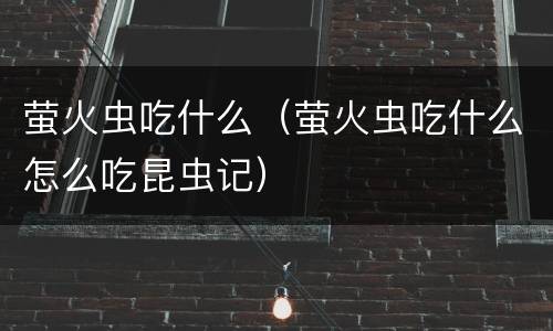 萤火虫吃什么（萤火虫吃什么怎么吃昆虫记）