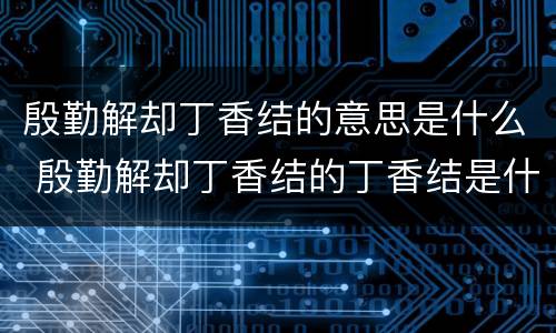 殷勤解却丁香结的意思是什么 殷勤解却丁香结的丁香结是什么意思