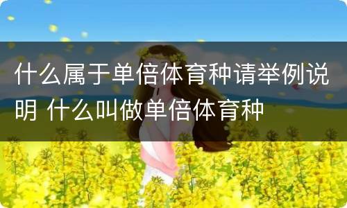 什么属于单倍体育种请举例说明 什么叫做单倍体育种