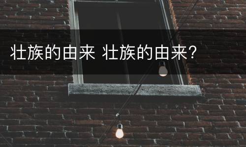 壮族的由来 壮族的由来?