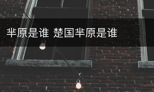芈原是谁 楚国芈原是谁