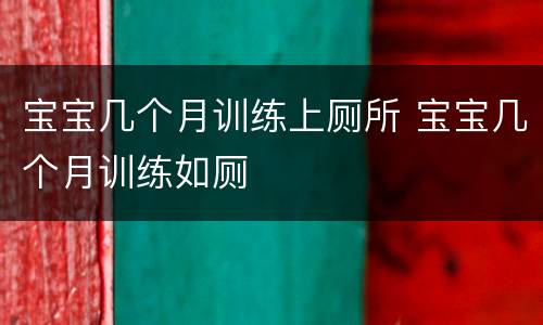 宝宝几个月训练上厕所 宝宝几个月训练如厕