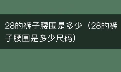 28的裤子腰围是多少（28的裤子腰围是多少尺码）
