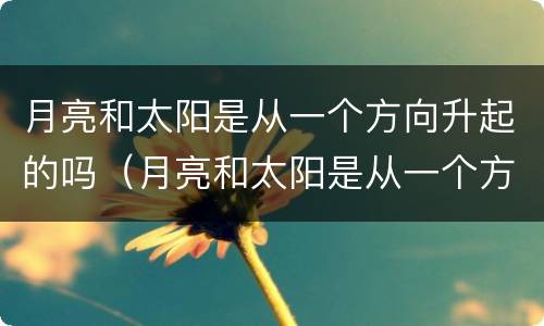 月亮和太阳是从一个方向升起的吗（月亮和太阳是从一个方向升起的吗为什么）